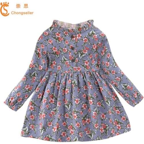 Baby Girl Autumn Winter Collar Princess Dress Children Clothes Long Sleeved Girls A-line Knee-Length Dress Kids Clothing