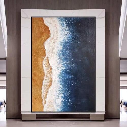 Hand painted Texture Abstract Painting Blue Wall Art Modern Style Canvas Ink Painting Nordic Decorative Picture Home Decoration