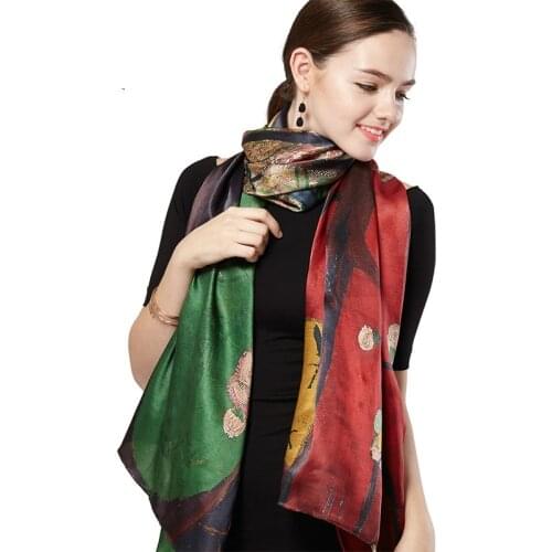 Chinese Hand Embassy Silk Large Shawl Silk Scarf Silk Gift Vintage Beautiful Graceful Scarf Womens Winter Gift