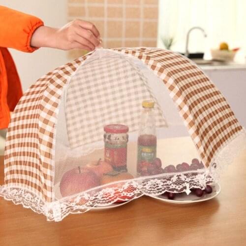 Foldable ultra-thin Food Cover Square Mesh Umbrella Dust-proof Table Food Cover Non-woven fabric Anti-fly Kitchen accessories