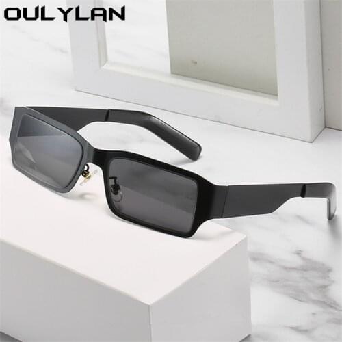Oulylan Vintage Metal Sunglasses Men Women Fashion Rectangle Sun Glasses Female Male Classic Driving Goggles Shades UV400