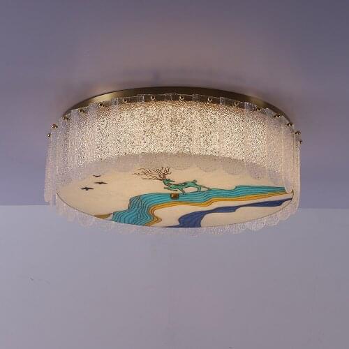 Modern K9 crystal ceiling lamp bedroom study balcony creative light luxury simple round modern Crystal Ceiling Light Fixture