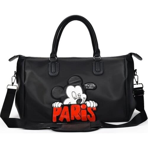 Disney Women Mickey Mouse Minnie large capacity handbag simple shoulder bag simple waterproof light outdoor travel bag 39X26X18