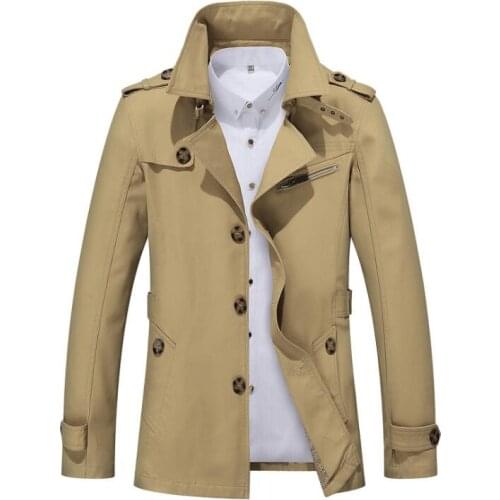 Mens trench coats man Mid-length coat men thin clothes spring autumn Single-breasted overcoat long sleeve 2020 new designer