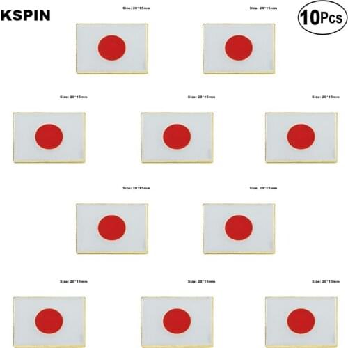 Japan Pride Heart Shape Lapel Pin Flag badge Brooch Pins Badges 10Pcs a Lot