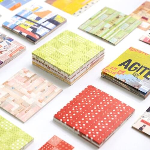 Yoofun 60 Sheets 70x70mm Creativity Memo Pad Writing Paper Decoration Journal Material Background Paper School Supplies NonStick