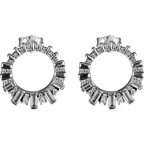 Authentic 925 Sterling Silver Earrings for Women Glacial Beauty Stud Earrings Party Wedding Jewelry Gift brincos Wholesale