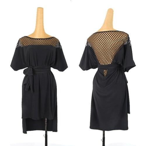 Latin Dance Dress Female Adult Sexy Mesh Backless Practice Clothes Tango Salsa Cha Cha Samba Rumba Dancing Wear Lady DNV13400