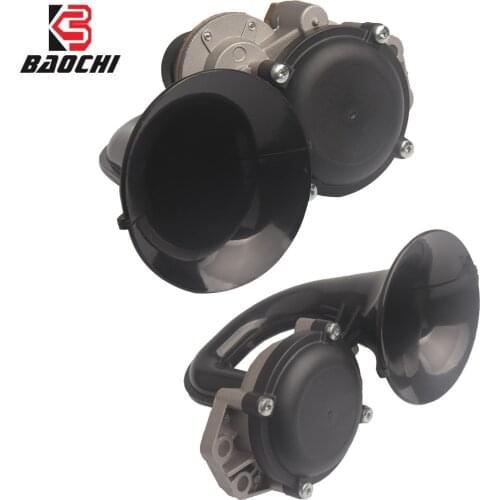 12V/24V Super Loud Electric Air Horn with Solenoid Valve 120DB Trumpet Air Horns For Benz Trucks Claxon Horns Parts