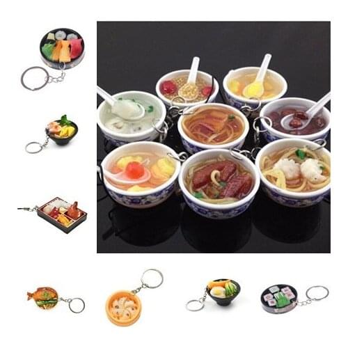 Simulation Food Key Chain Food Bowl Mini Bag Pendant Simulation Food Key Ring Bag Accessories New 1pc Random Style Hot Sale