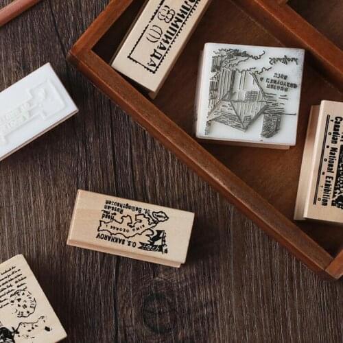 1pcs Vintage Travel Memory Map Arrow Wood Stamp DIY Wooden Rubber Stamps for Scrapbooking Stationery Photo Album DIY Handmade