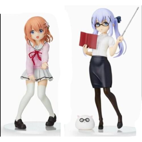 2021 Japanese original anime figure Is the order a rabbit? Kafuu Chino/Hoto Kokoa Teacher ver acition figure
