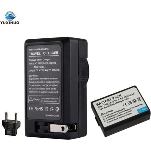 2200mAh LP-E10 LPE10 Digital Camera Battery + Charger For Canon EOS 1100D 1200D 1300D 2000D 4000D Rebel T3 T5 T6 KISS X50 X70