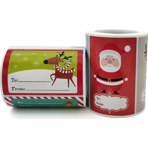 50pcs kraft paper stickers Santa Claus gift stickers Christmas Day gifts gift merchandise decoration stickers stickers labels