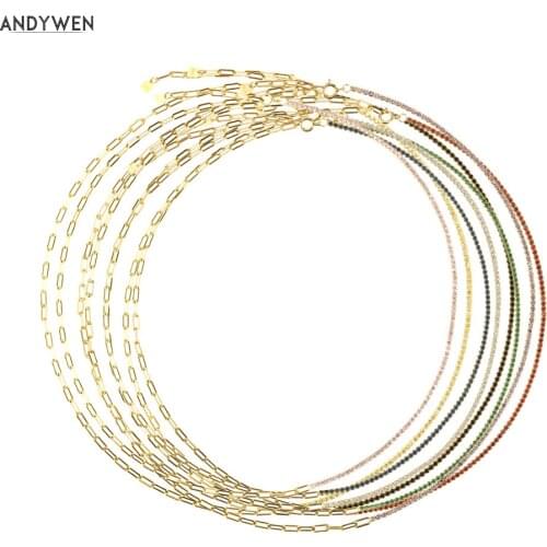 ANDYWEN Silver Necklaces