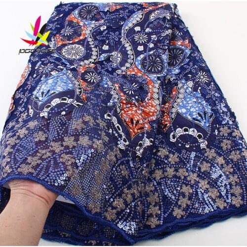 Sequins Wax Net Lace Ankara 2021 High Quality African Tulle Mesh Wedding Fabric For Dress