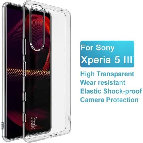 For Sony Xperia 5 III Case IMAK UX-5 Soft TPU Transparent Slim Phone Shell Silicone Back Cover Case for Sony Xperia 5 III
