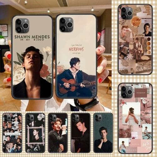 Singer Shawn Mendes Phone Case Cover Hull For iphone 5 5s se 2 6 6s 7 8 12 mini plus X XS XR 11 PRO MAX black painting