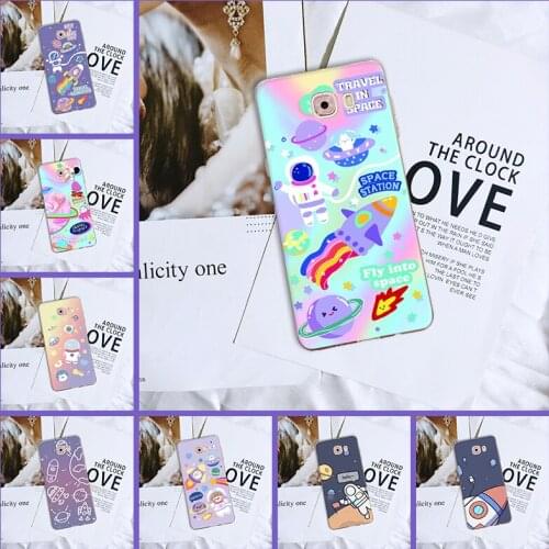 For Samsung Galaxy C5 C7 C8 Phone Case Silicone Soft Cute Space Astronaut Star Kawaii Back Cover For Samsung Galaxy C9 C7 C5 Pro