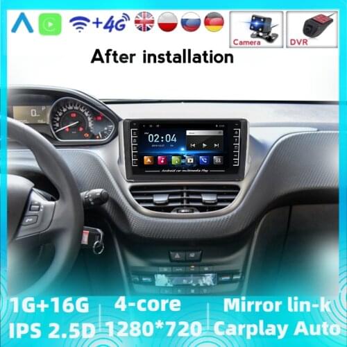 4 Core Multimedia System Car Radio For Peugeot 2008 208 2014-2018 Android Wifi Navigation GPS Auto Radio Canbus Support Spanish