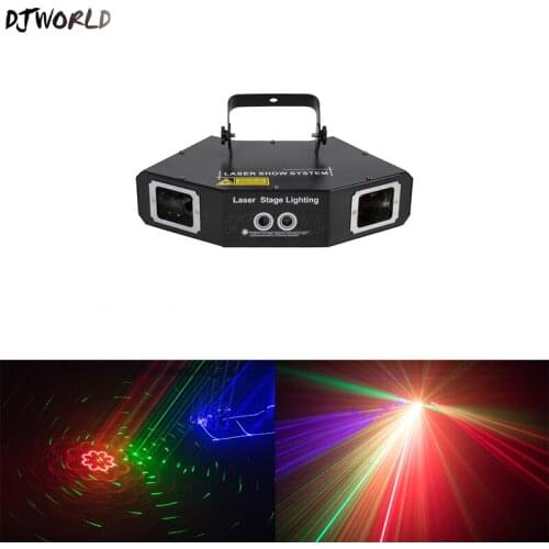 DJworld Four Eyes Red Green Blue Sector Scan Gobo Laser Lighting scan light Stage Effect DMX512 For DJ Disco Party Dance Floor