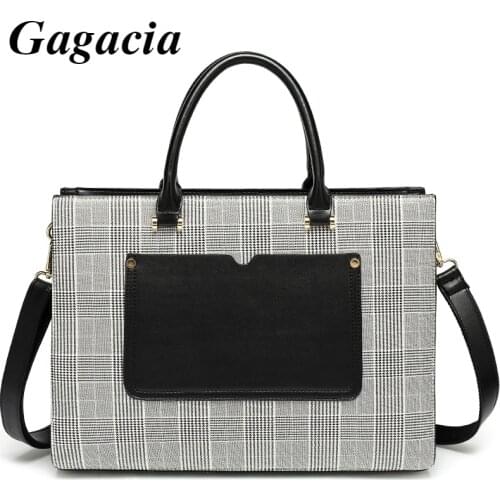 GAGACIA Portable Laptop Bag For Women Fashion Briefcase Professional Womens Business Handbag For 14 Inch Computer A4 Office Bag