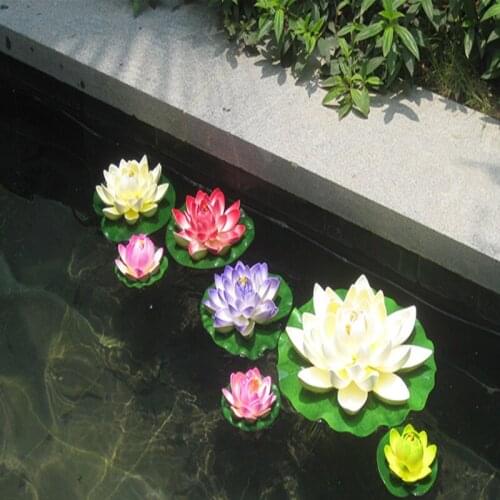 10-30 CM Dia Artificial Silk Flower Floating Water Pool Lotus For Garden Home Wedding Decoration Supplies