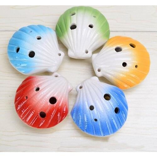 Shell Shape Ocarina Colorful Cartoon 6 Holes C Key Creative Souvenir Birthday Gifts Students Stage Performance Orff Instruments