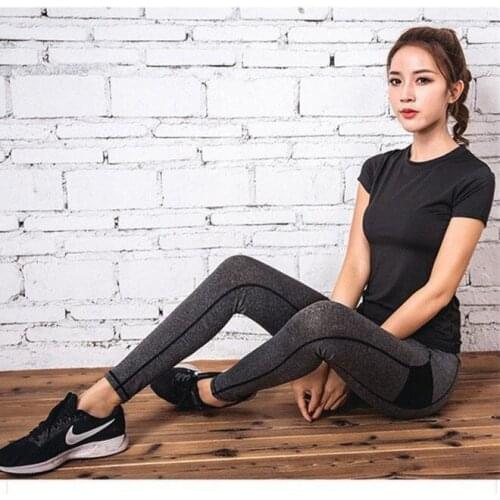 Yoga Crop Top Korean New Short Sleeve Yoga Suit for Spring and Summer Top Deportivo Mujer Camisetas