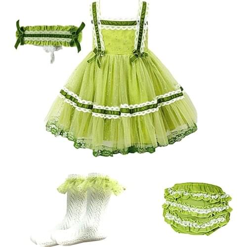 Baby Girl Summer Lace Sleeveless Vintage Spanish Dress lolita Princess Dress Girl Boutique Dress Birthday Easter Party Dress