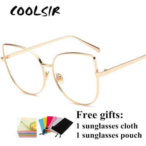 COOLSIR Newest Clear Glasses Men Luxury Brand Sunglasses Myopia Clear Lens Glasses Frame Oversize Suqare Eyeglasses Women