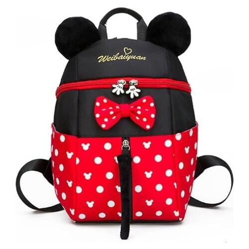 New Cartoon Backpack Minnie Mickey Print Schoolbag Kindergarten/Primary School Kids Bags Infantil Mochila for Baby Girls