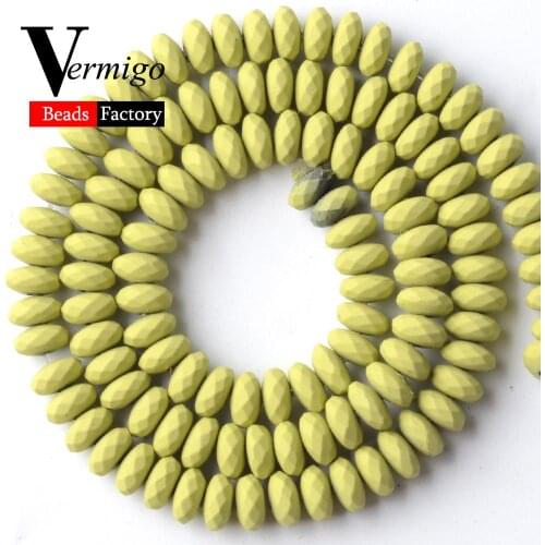 Olive Green Nanotech Rubber Hematite Abacus Beads For Jewelry Making 6mm Spacer Loose Stone Beads Diy Bracelets Accessories 15