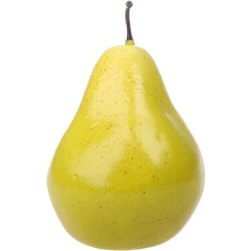 Realistic Lifelike Artificial Green Fruit Pear Kitchen Fake Display Food Home Decoration Supermarket Restaurant Props