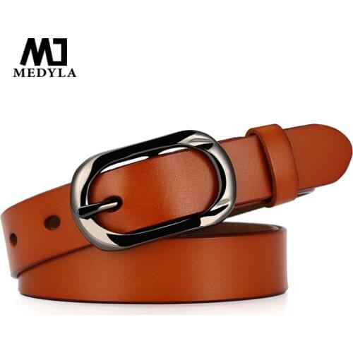 MEDYLA new genuine leather Belts for women Fashionable Cowhide Belt Female vintage leather belt brand designer strap