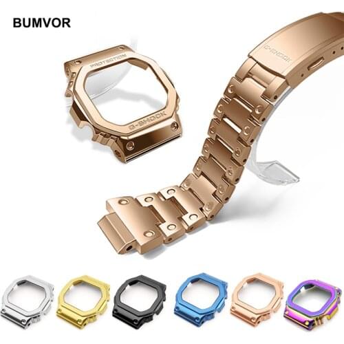 Stainless Steel Watch Strap Watch Case Casio DW5035 GW-M5610/ M5600/M5630 Watch Accessories for Casio G-Shock Metal Belt