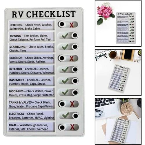 Retro Creative RV Checklist Note Board Portable Reusable Camping Message Board Notepad RV Maintenance Log Check List Book Memo