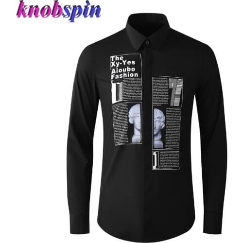 Brand Business Male Dress Shirts 2021 New Long sleeve Slim Art Printed Men Shirt 80% Cotton Casual Camisas masculina Big size