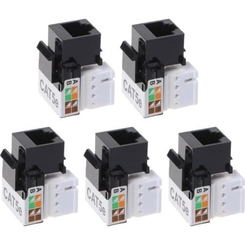 5 Pcs CAT5E UTP Network Module RJ45 Connector Information Socket Keystone Jack High Quality