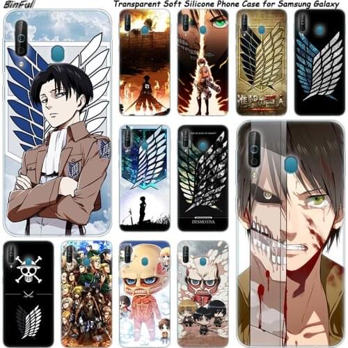 Hot Anime attack on Titan Silicone Phone Case For Samsung Galaxy A80 A70 A60 A50 A40 A40S A30 A20E A2CORE M40 Note 10 Plus 9 8 5