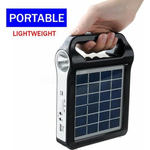 Newest Portable Solar Panel Generator System USB Port Built In Lighting Lamp