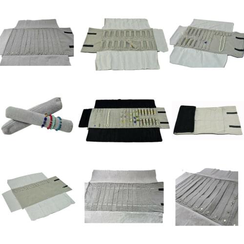 Jewelry Roll Up Bag Organizer Soft Velvet Travel Bags Necklace Earrings Ring Bracelet Carrier Storage Case Bangle Watch Holder