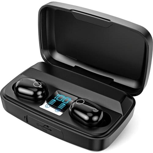 TWS bluetooth Earphone V5.0 Touch Wireless Earbuds 9D Stereo Sport Waterproof Headset handsfree LED Power display with Mic