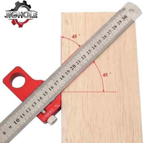Woodworking Angle Line Scriber 45/90 Degree Adjustable Marking Ruler Multifunction Layout Gauge Aluminum Measuring Tools