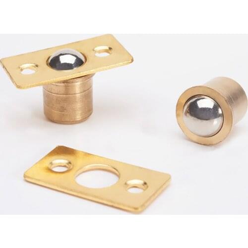 Mromax 5/7/8/9.5/11/12.5/16.5mm Dia Closet Door Ball Catcher Drive-in Cabinet Drawer Brass Ball Catch Latch