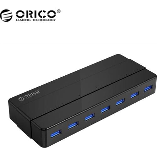 ORICO 7 Port USB 3.0 HUB with 12V Power Adapter USB Splitter OTG Adapter For Desktop Laptop PC Computer Accessories