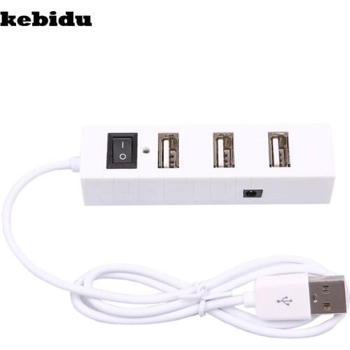 Kebidu External Multi Hub Expansion 4 Ports USB 2.0 On/Off Switch Splitter USB Hubs For Windows for XP Vista/7 for Mac OS 9.1