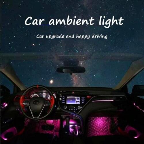 Car interior ambient lights Car EL Neon Strip 8M Sound Control Light RGB LED Decorative Auto Atmosphere Lamps RGB foot lights