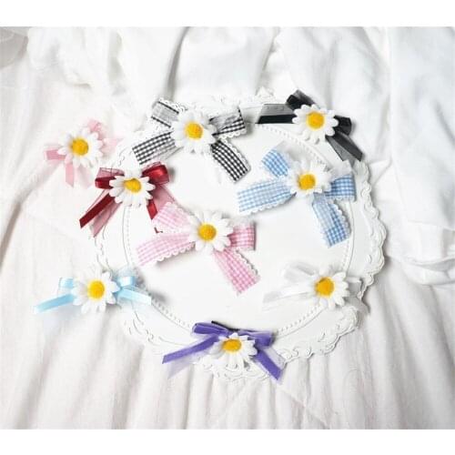 Lolita Girl Sweet Side Clip lace Daisy flower Hairpin Headwear Cosplay accessories B1359