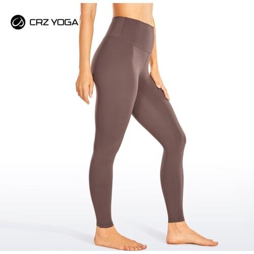 CRZ YOGA Womens Naked Feeling Yoga Leggings 25 Inches - High Waisted 7/8 Length Workout Pants